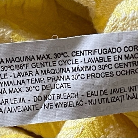 Zara Trafaluc‎ Yellow Jacquard Top Floral Texture Coquettecore Size Small - Picture 8 of 10